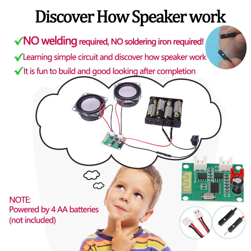 CYOEST DIY Bluetooth Speaker Box Kit Electronic Sound Amplifier - Build Your Own Portable Wood Case Bluetooth Speaker Sound - Science Experiment and STEM Learning for Kids, Teens and Adults - Image 2